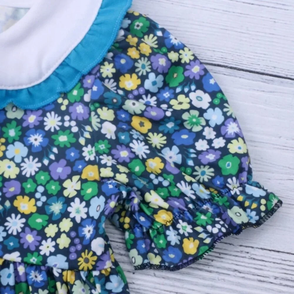 Boutique Floral Tunic & Shorts Girls Outfit Set